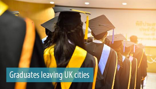 University graduates leaving UK cities for London