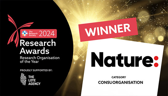 Nature named Research Organisation of the Year for second year running